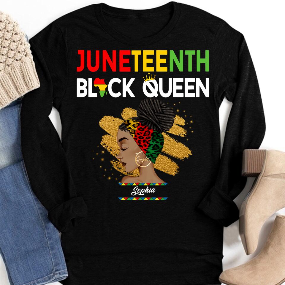 Juneteenth Shirt, Custom Juneteenth Shirt, Juneteenth Womens Black Queen T-Shirt