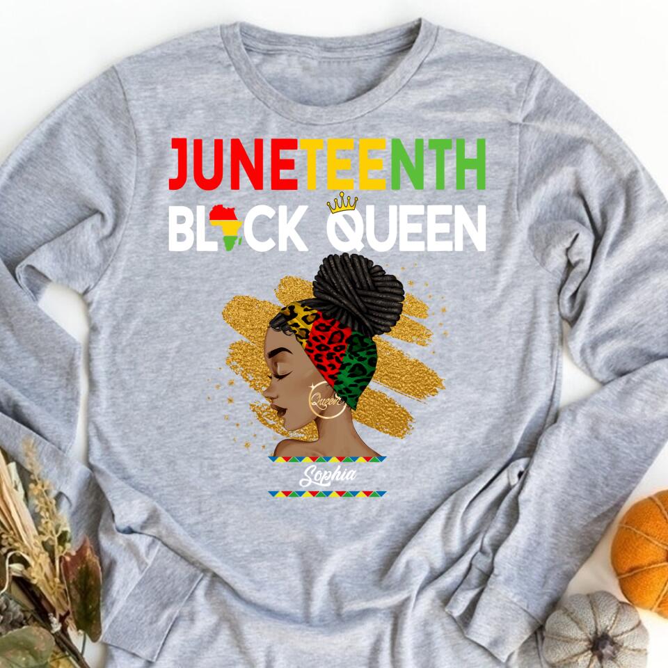 Juneteenth Shirt, Custom Juneteenth Shirt, Juneteenth Womens Black Queen T-Shirt