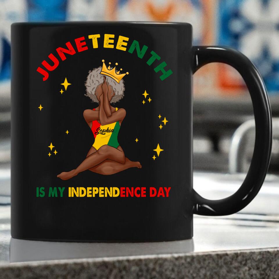 Juneteenth Shirt, Custom Juneteenth Shirt, Juneteenth Is My Independence Day - Black Girl Black Queen T-Shirt