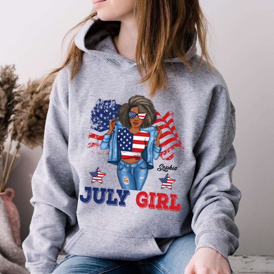 July Birthday Shirt, Custom Birthday Shirt, Queens Born In July, July Birthday Shirts For Woman, July Birthday Gifts, USA 4th Of July T-shirt, Happy Independence Day T-Shirt