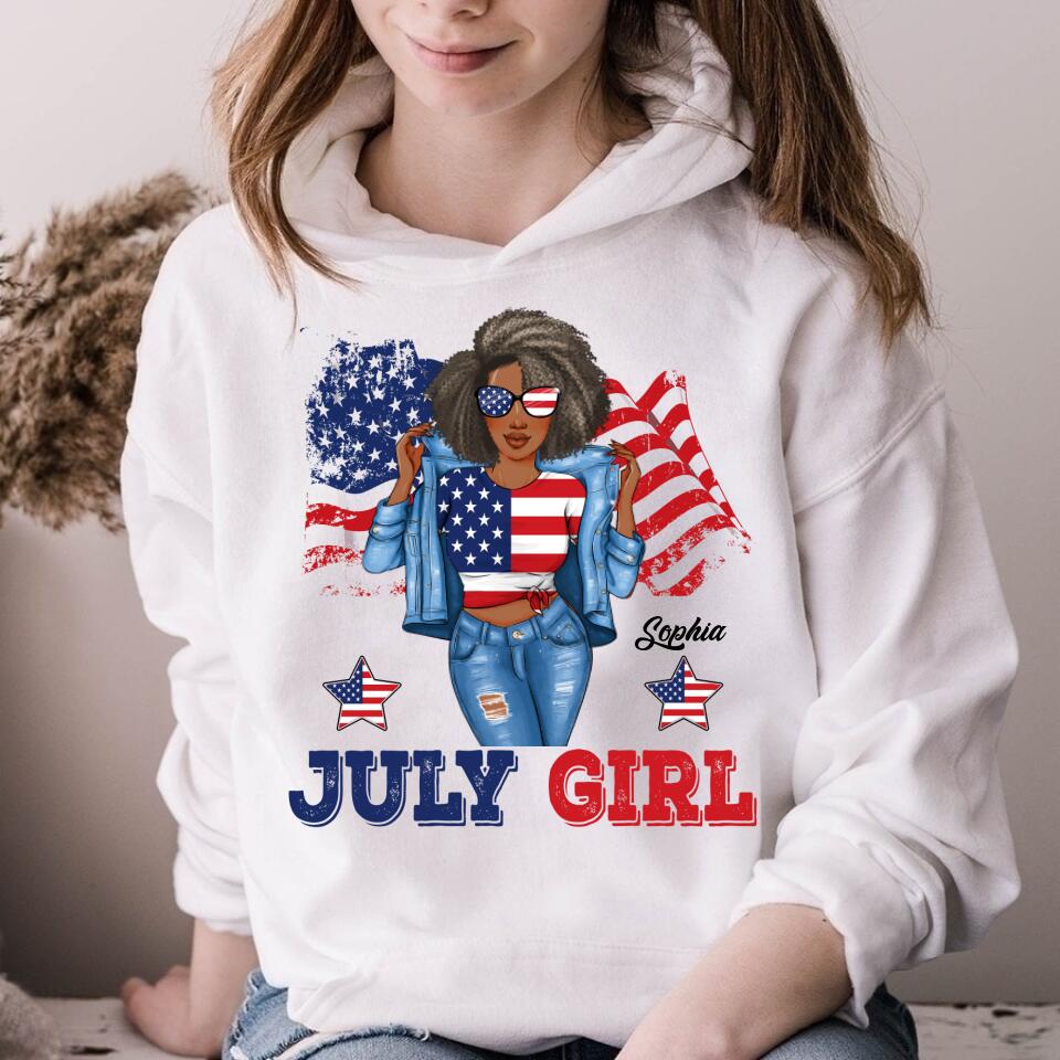 July Birthday Shirt, Custom Birthday Shirt, Queens Born In July, July Birthday Shirts For Woman, July Birthday Gifts, USA 4th Of July T-shirt, Happy Independence Day T-Shirt
