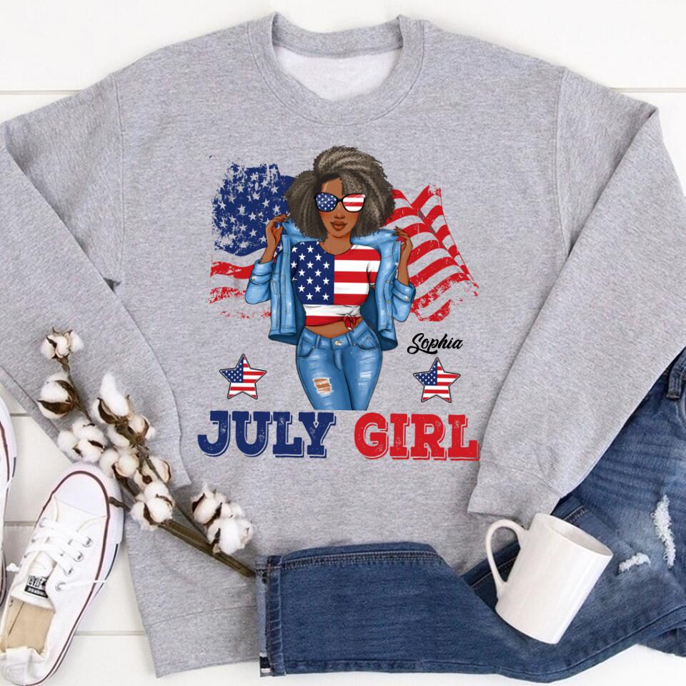 July Birthday Shirt, Custom Birthday Shirt, Queens Born In July, July Birthday Shirts For Woman, July Birthday Gifts, USA 4th Of July T-shirt, Happy Independence Day T-Shirt