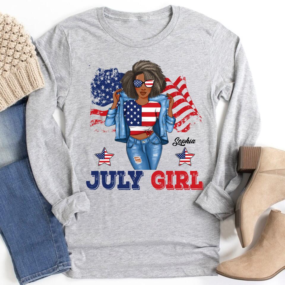 July Birthday Shirt, Custom Birthday Shirt, Queens Born In July, July Birthday Shirts For Woman, July Birthday Gifts, USA 4th Of July T-shirt, Happy Independence Day T-Shirt