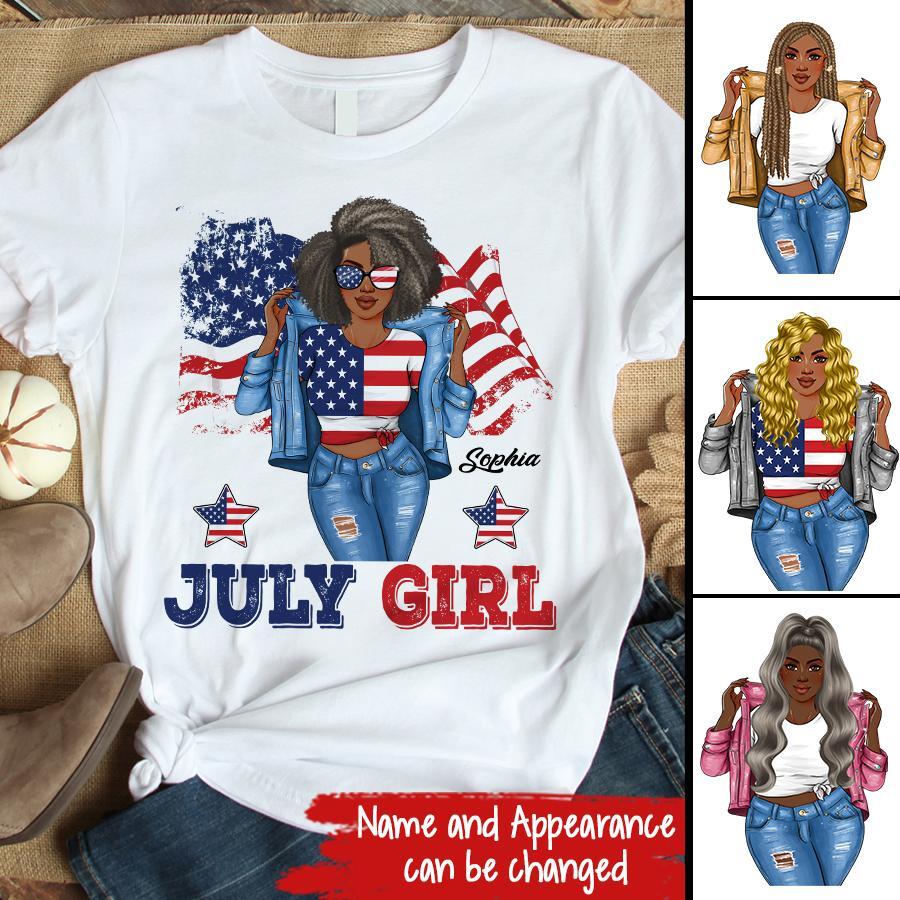 July Birthday Shirt, Custom Birthday Shirt, Queens Born In July, July Birthday Shirts For Woman, July Birthday Gifts, USA 4th Of July T-shirt, Happy Independence Day T-Shirt