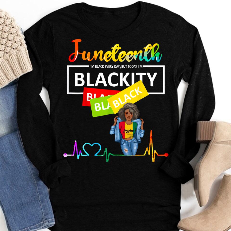Juneteenth Shirt, Custom Juneteenth Shirt, Juneteenth Blackity Heartbeat Black History African America T-Shirt