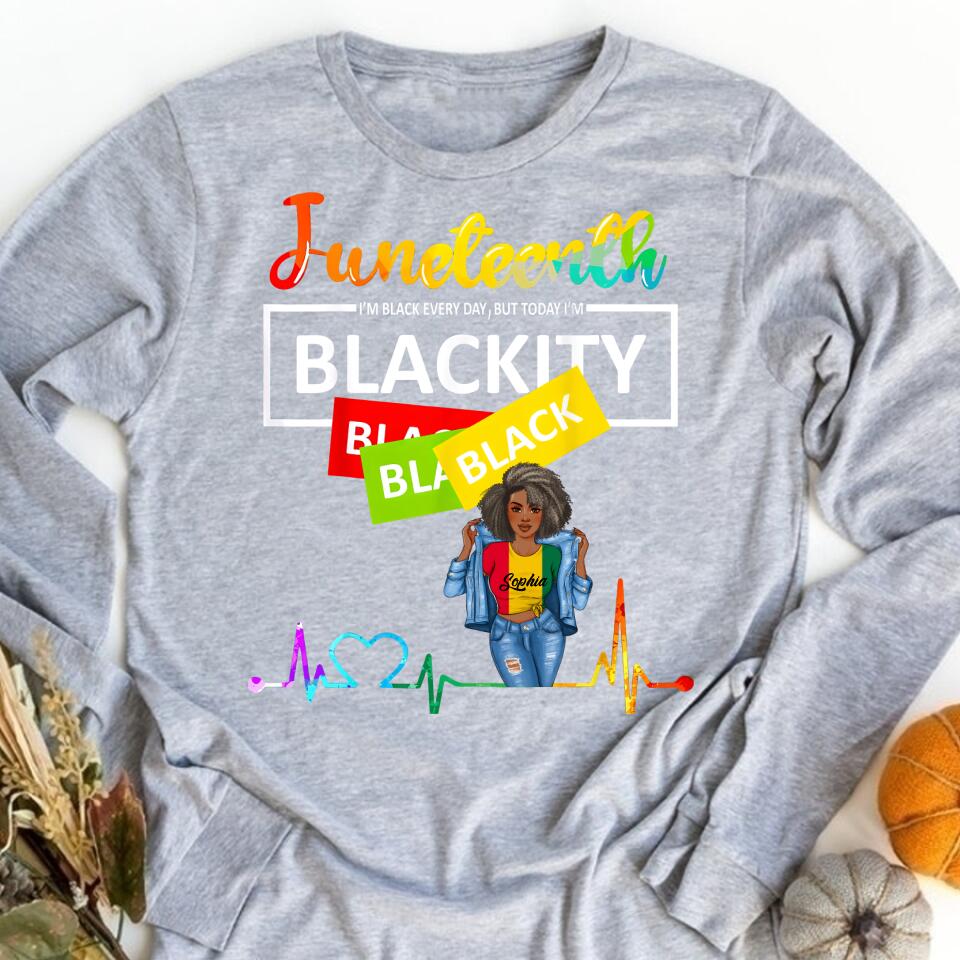 Juneteenth Shirt, Custom Juneteenth Shirt, Juneteenth Blackity Heartbeat Black History African America T-Shirt
