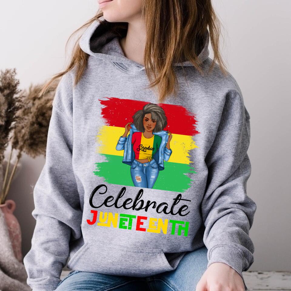 Juneteenth Shirt, Custom Juneteenth Shirt,Celebrate Juneteenth 1865 Black Girl Magic Melanin Women T-Shirt