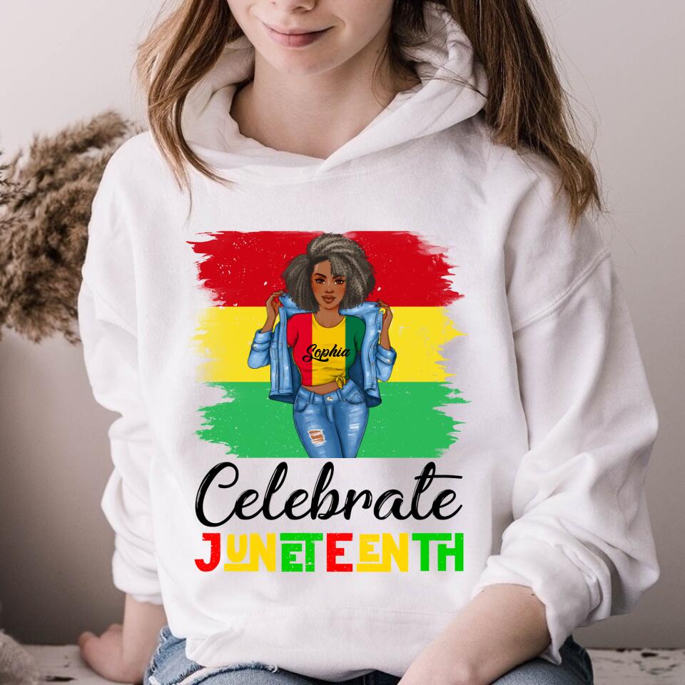 Juneteenth Shirt, Custom Juneteenth Shirt,Celebrate Juneteenth 1865 Black Girl Magic Melanin Women T-Shirt