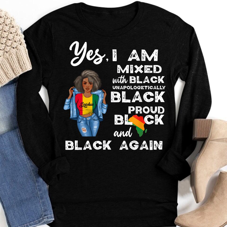 Juneteenth Shirt, Custom Juneteenth Shirt, Mixed Unapologetically Proud Black Pride History T-Shirt