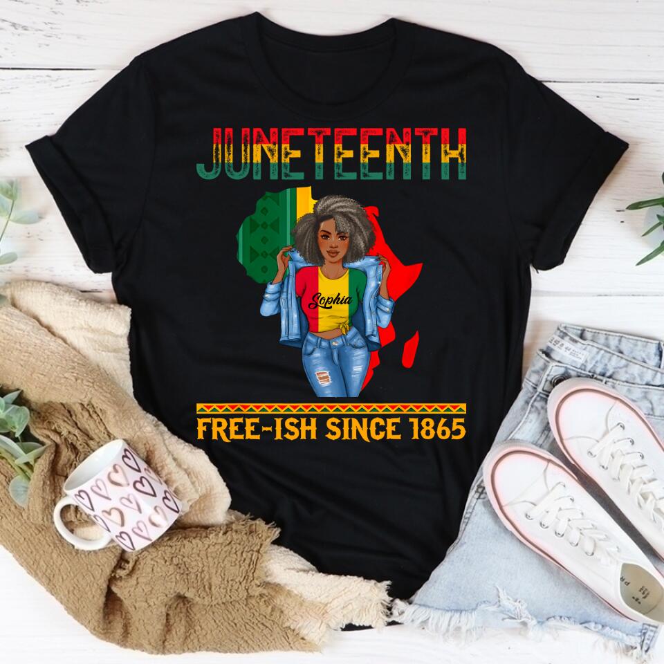 Juneteenth Shirt, Custom Juneteenth Shirt, Juneteenth Freeish Since 1865 Melanin Ancestor Black History T-Shirt
