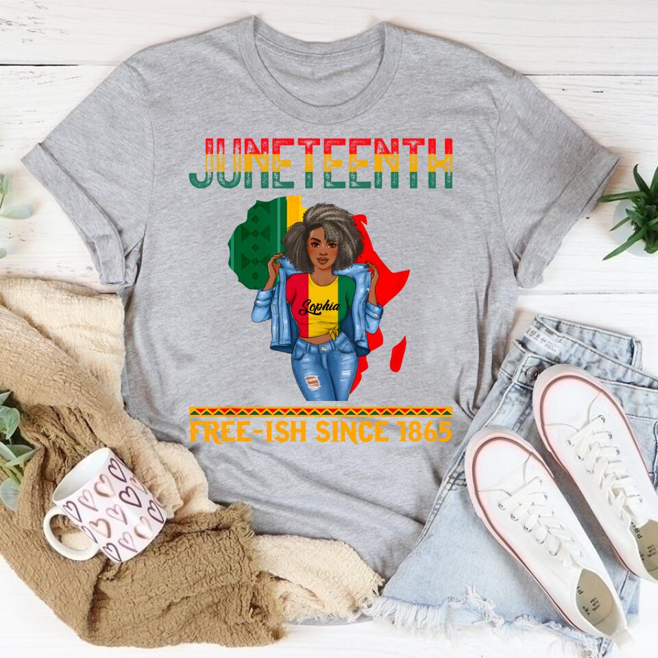Juneteenth Shirt, Custom Juneteenth Shirt, Juneteenth Freeish Since 1865 Melanin Ancestor Black History T-Shirt