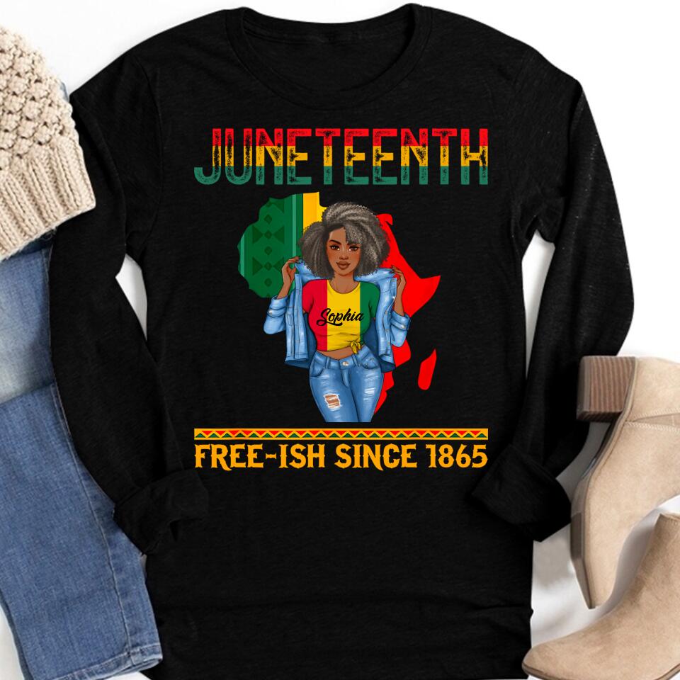 Juneteenth Shirt, Custom Juneteenth Shirt, Juneteenth Freeish Since 1865 Melanin Ancestor Black History T-Shirt