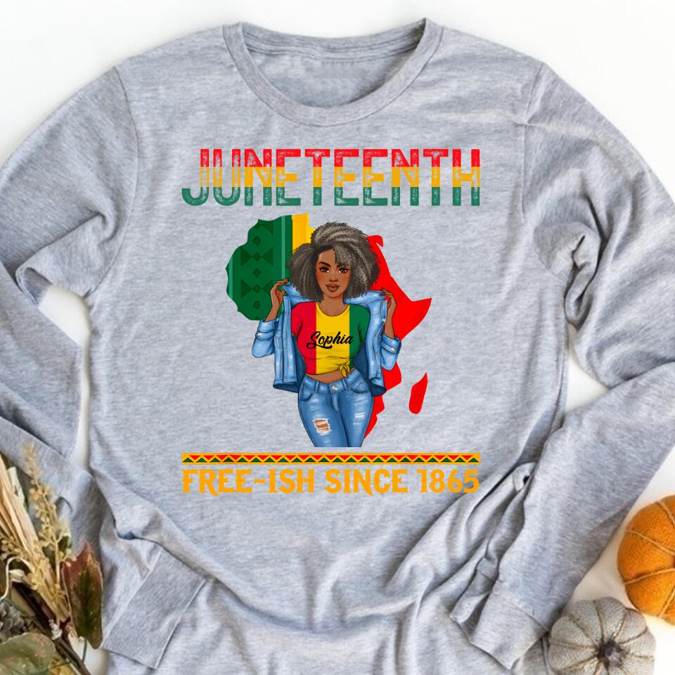Juneteenth Shirt, Custom Juneteenth Shirt, Juneteenth Freeish Since 1865 Melanin Ancestor Black History T-Shirt