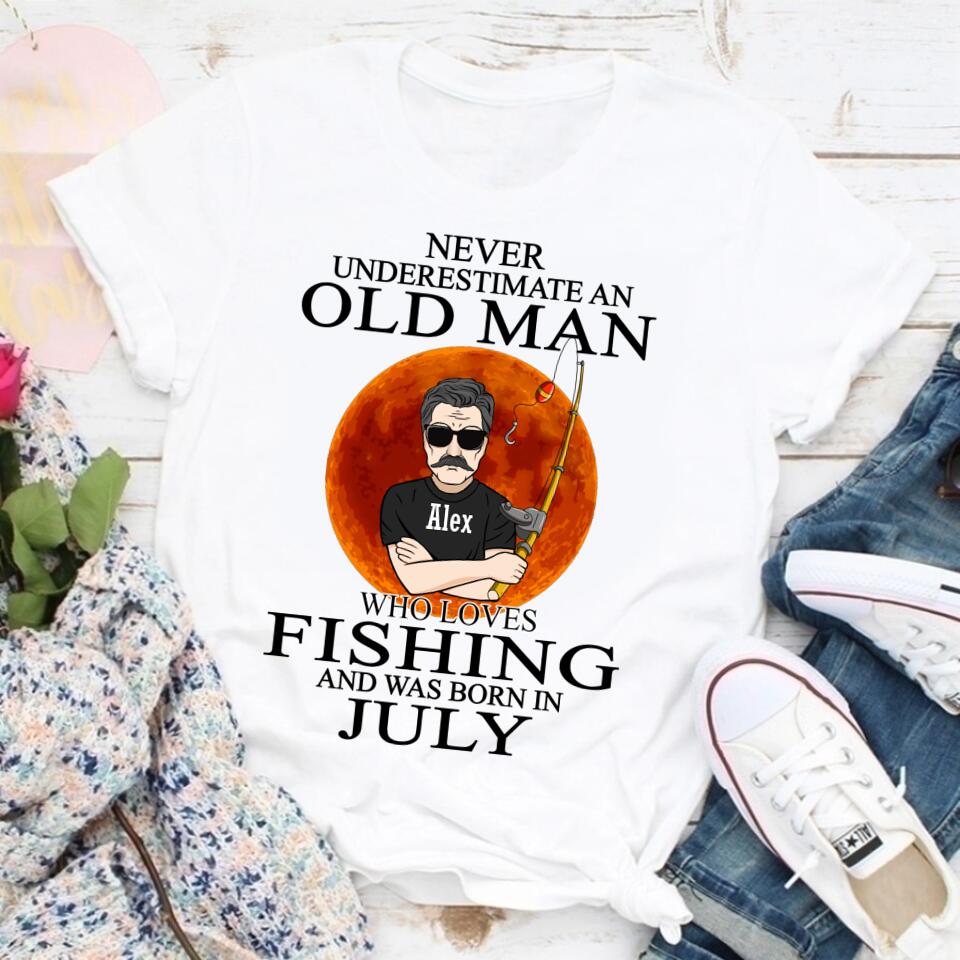 July Birthday Shirt, Custom Birthday Shirt, King Born In July, July Birthday Gifts, July Shirts For Men, Birthday Gift For Fishing Lover