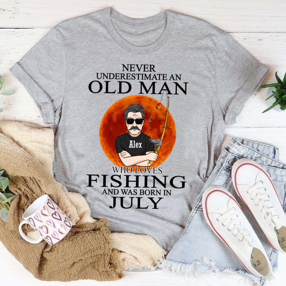July Birthday Shirt, Custom Birthday Shirt, King Born In July, July Birthday Gifts, July Shirts For Men, Birthday Gift For Fishing Lover