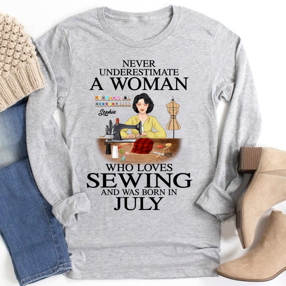 July Birthday Shirt, Birthday Gift For Sewing Lover, Custom Birthday Shirt, Queens Born In July, July Birthday Gifts, July Shirts For Woman