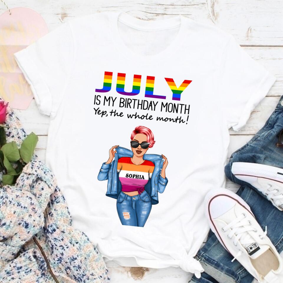 July Birthday Shirt, Custom Birthday Shirt, Queens Born In July, July Birthday Gifts, July Shirts For Woman, Lesbian Shirts, Lgbt Outfits, LGBT shirts