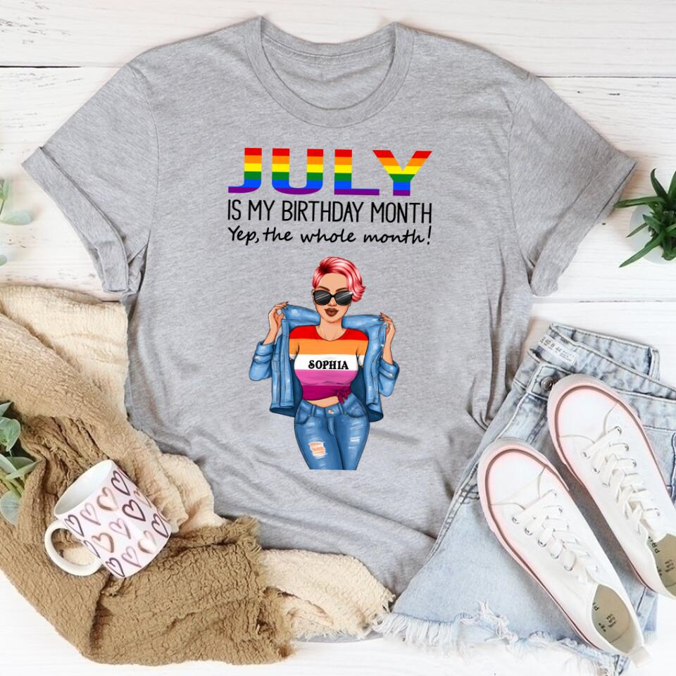 July Birthday Shirt, Custom Birthday Shirt, Queens Born In July, July Birthday Gifts, July Shirts For Woman, Lesbian Shirts, Lgbt Outfits, LGBT shirts