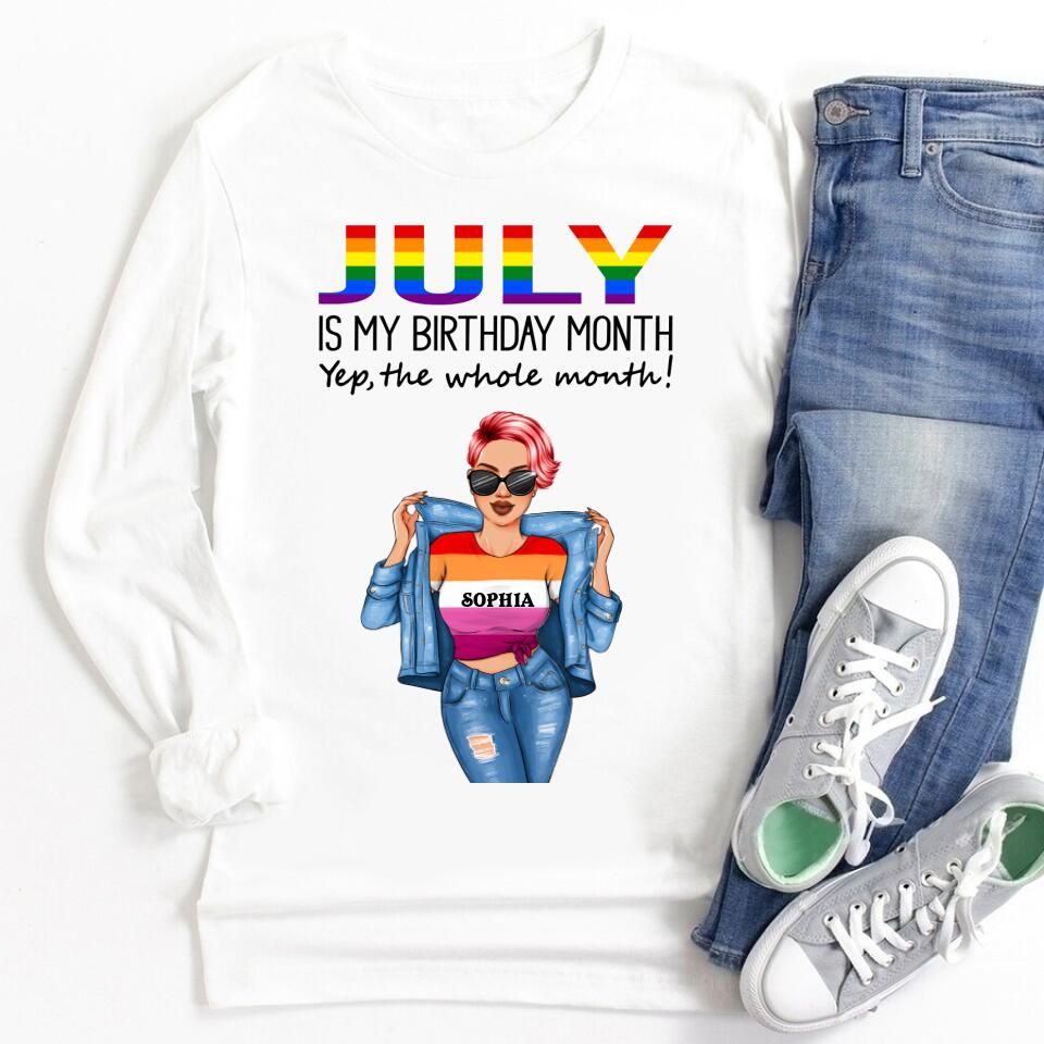 July Birthday Shirt, Custom Birthday Shirt, Queens Born In July, July Birthday Gifts, July Shirts For Woman, Lesbian Shirts, Lgbt Outfits, LGBT shirts