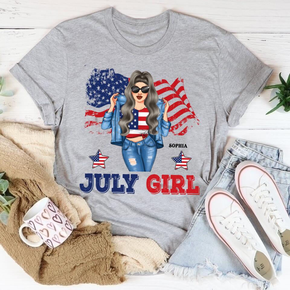 July Birthday Shirt, Custom Birthday Shirt, Queens Born In July, July Birthday Shirts For Woman, July Birthday Gifts, USA 4th Of July T-shirt, Happy Independence Day T-Shirt
