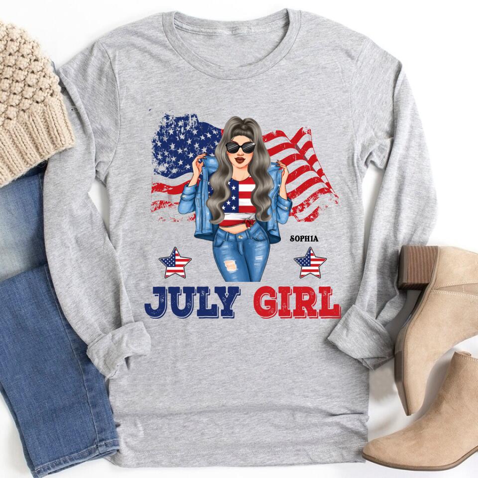 July Birthday Shirt, Custom Birthday Shirt, Queens Born In July, July Birthday Shirts For Woman, July Birthday Gifts, USA 4th Of July T-shirt, Happy Independence Day T-Shirt