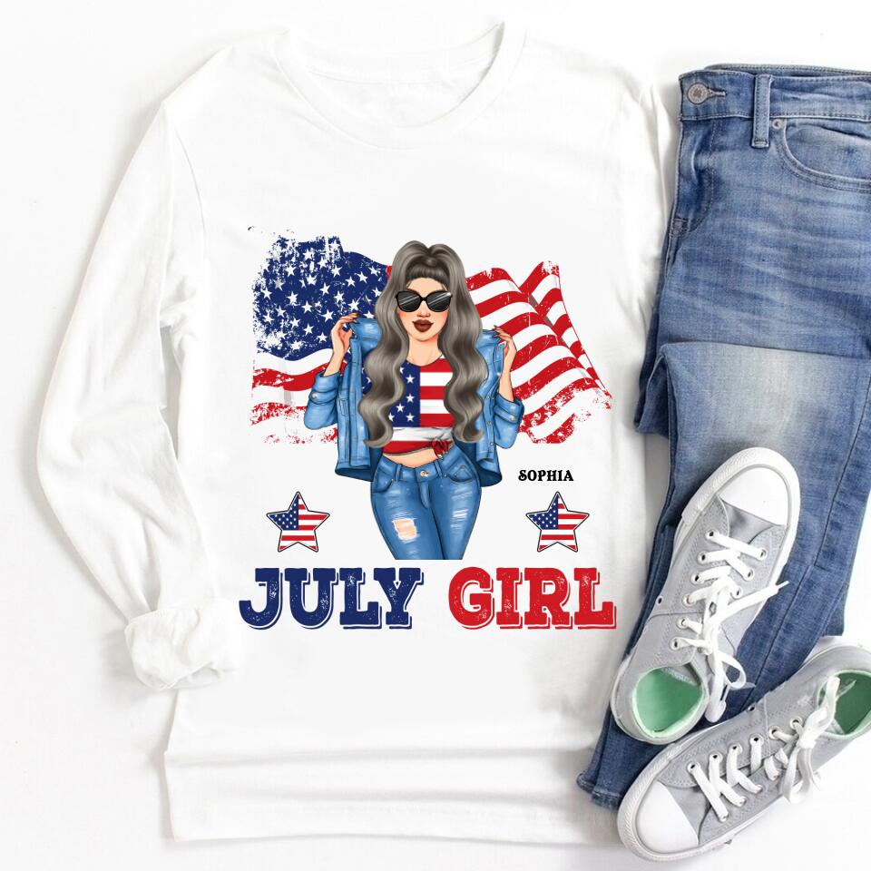 July Birthday Shirt, Custom Birthday Shirt, Queens Born In July, July Birthday Shirts For Woman, July Birthday Gifts, USA 4th Of July T-shirt, Happy Independence Day T-Shirt