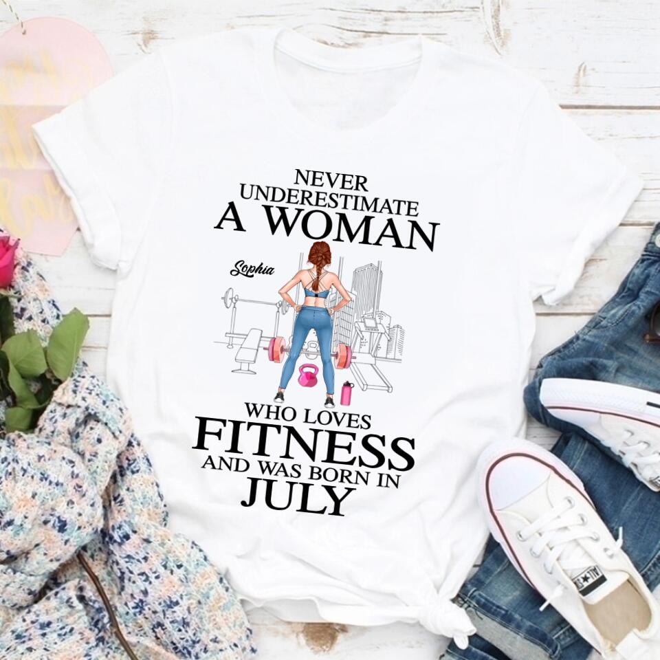 July Birthday Shirt, Birthday Gift For Fitness Lover, Custom Birthday Shirt, Queens Born In July, July Birthday Gifts, Fitness July Shirts For Woman
