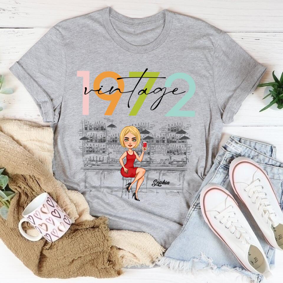 Vintage 1972 Shirt, Custom Birthday Shirt, 50th Birthday Unique Gifts For Woman, 50th Birthday Ideas, Turning 50 Years Old Cotton Shirt