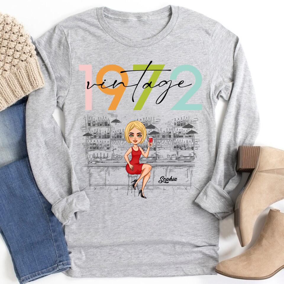 Vintage 1972 Shirt, Custom Birthday Shirt, 50th Birthday Unique Gifts For Woman, 50th Birthday Ideas, Turning 50 Years Old Cotton Shirt