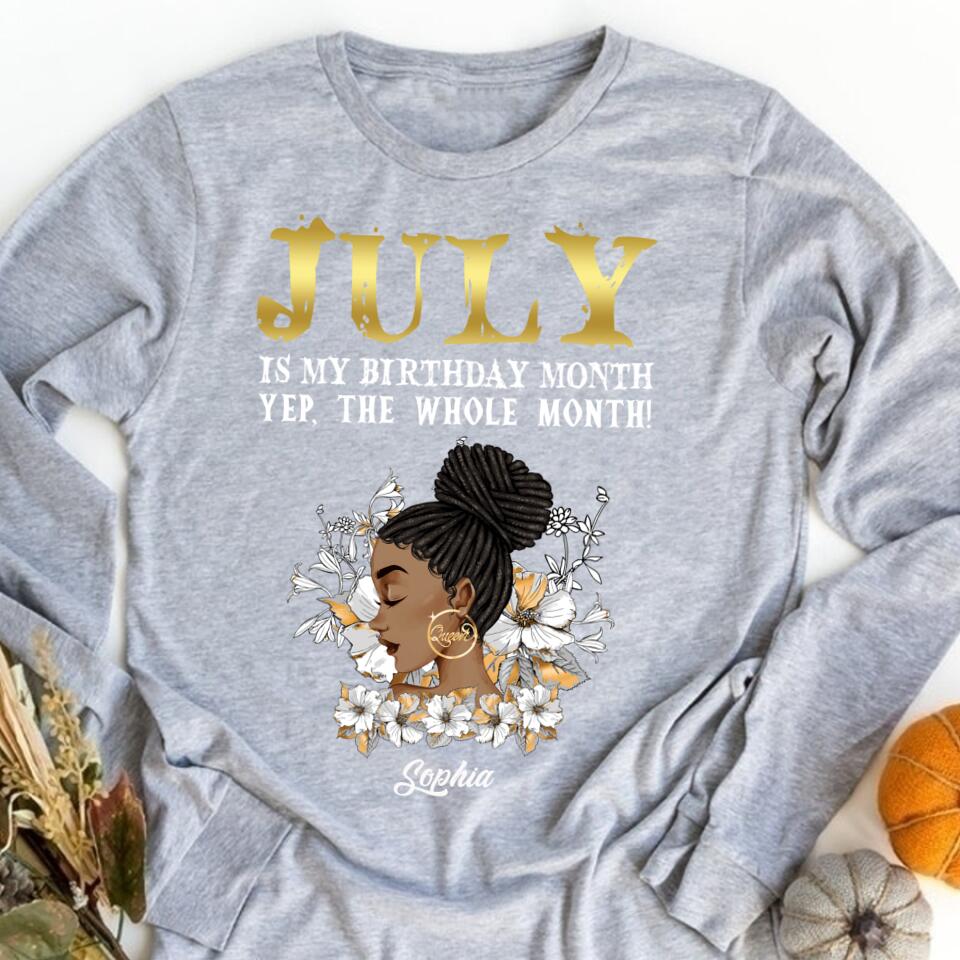 July Birthday Shirt, July Queen Custom Birthday Shirt, Queens Born In July, July Birthday Shirts For Woman, July Birthday Gifts