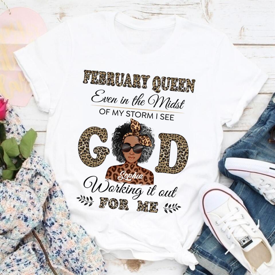Custom February Birthday Shirt For Woman, Queens Are Born In February Gifts, Melanin Afro Woman Shirt, Black Girl Tee, Afro Queen Gift