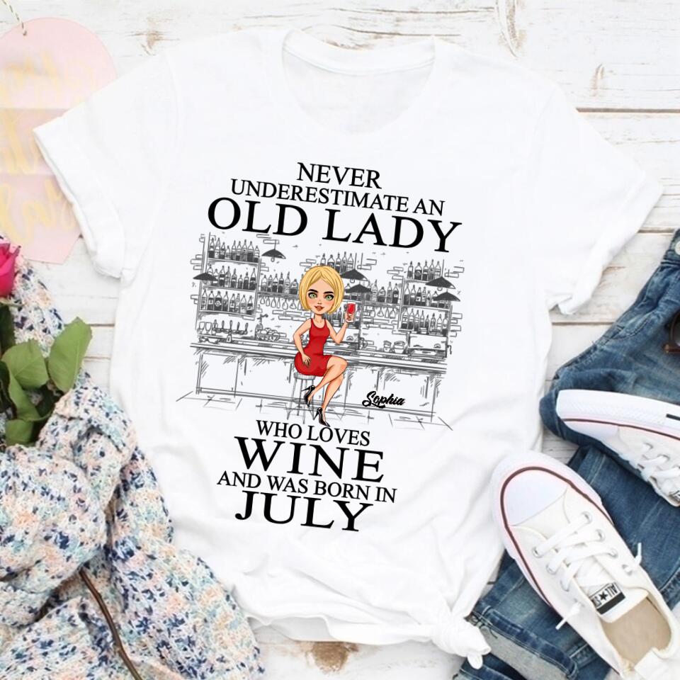 July Birthday Shirt, July Queen Custom Birthday Shirt, Queens Born In July, Wine Lover July Birthday Shirts For Woman, July Birthday Gifts