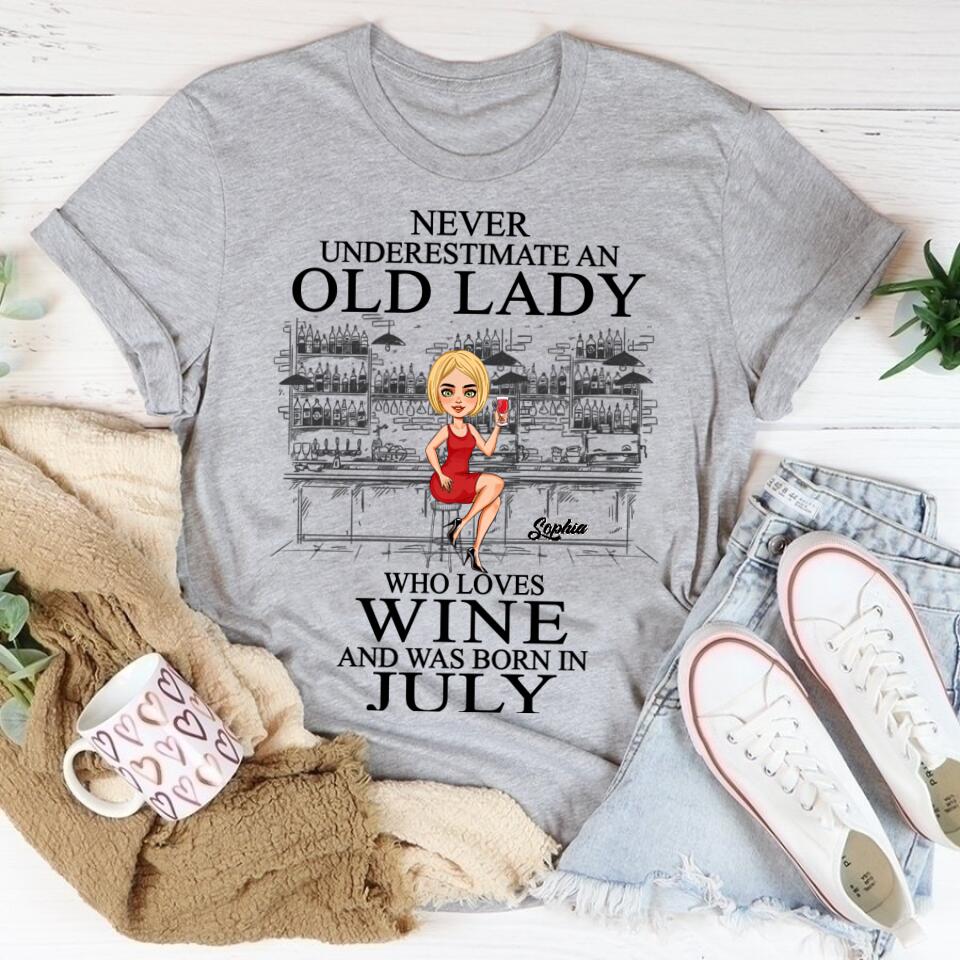 July Birthday Shirt, July Queen Custom Birthday Shirt, Queens Born In July, Wine Lover July Birthday Shirts For Woman, July Birthday Gifts