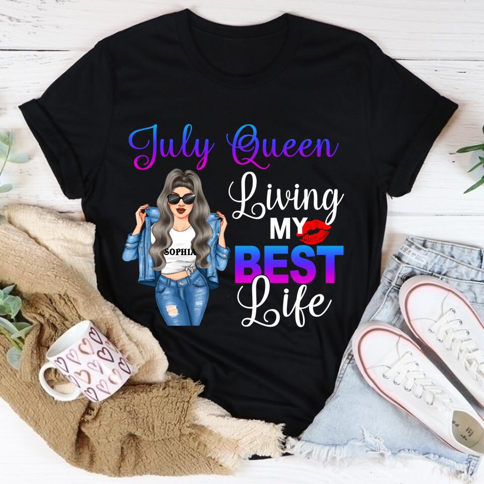 July Birthday Shirt, July Queen Custom Birthday Shirt, July T-shirt, Queens Born In July, July Birthday Shirts For Woman,