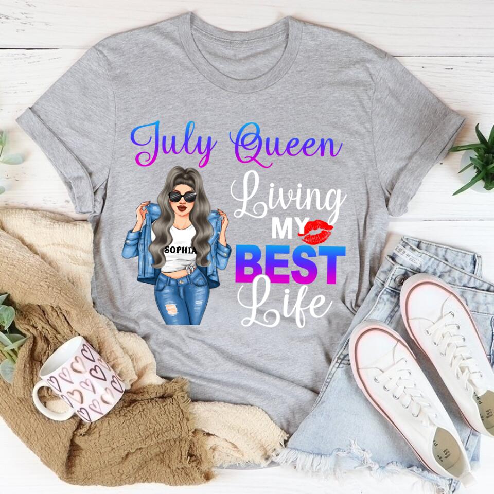 July Birthday Shirt, July Queen Custom Birthday Shirt, July T-shirt, Queens Born In July, July Birthday Shirts For Woman,