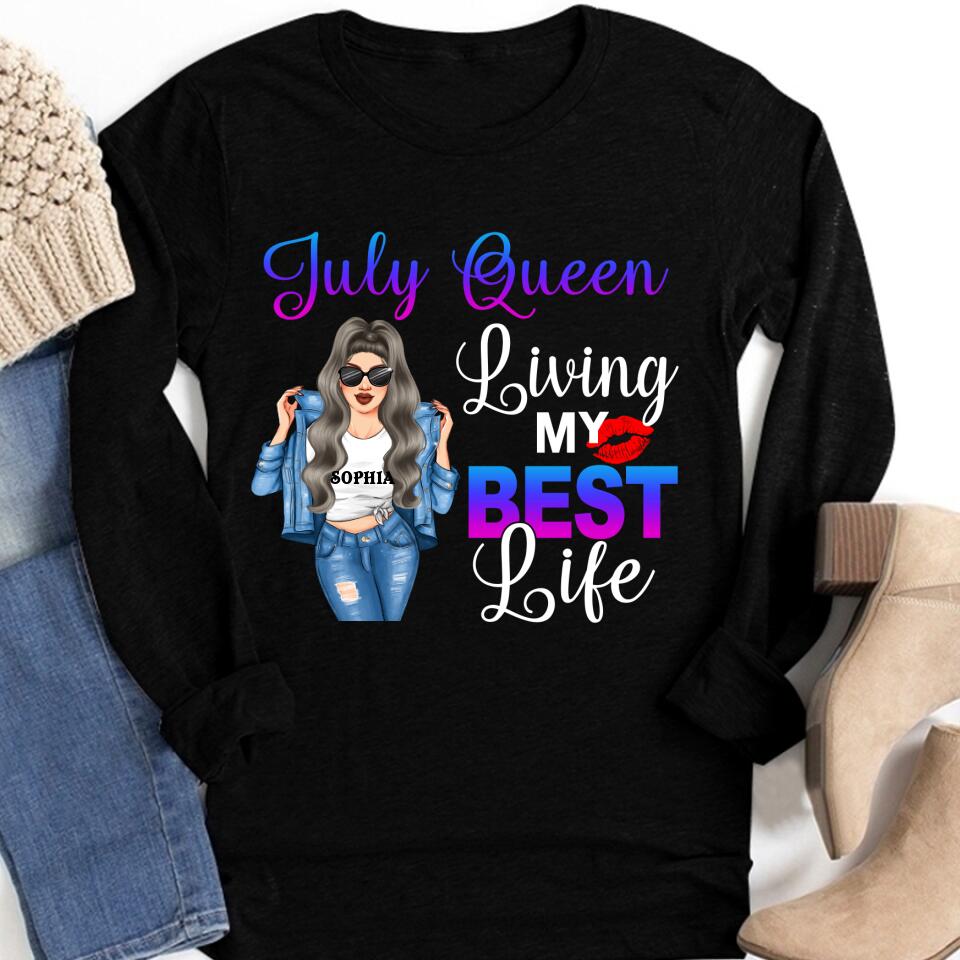 July Birthday Shirt, July Queen Custom Birthday Shirt, July T-shirt, Queens Born In July, July Birthday Shirts For Woman,