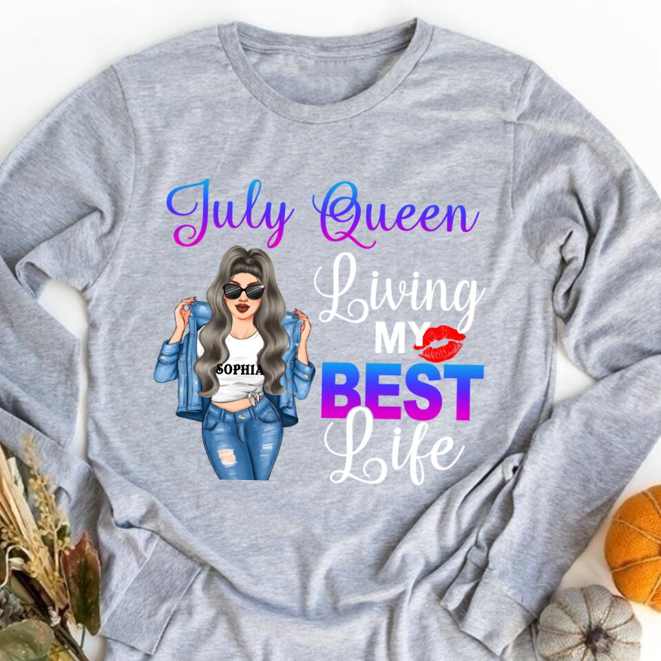 July Birthday Shirt, July Queen Custom Birthday Shirt, July T-shirt, Queens Born In July, July Birthday Shirts For Woman,