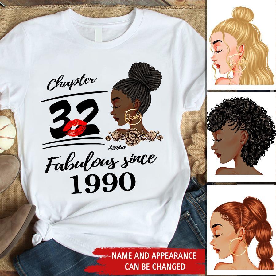 32nd Birthday Shirts, Custom Birthday Shirts, Turning 32 Shirt, Gifts For Women Turning 32, 32 And Fabulous Shirt, 1990 Shirt, 32nd Birthday Shirts For Her