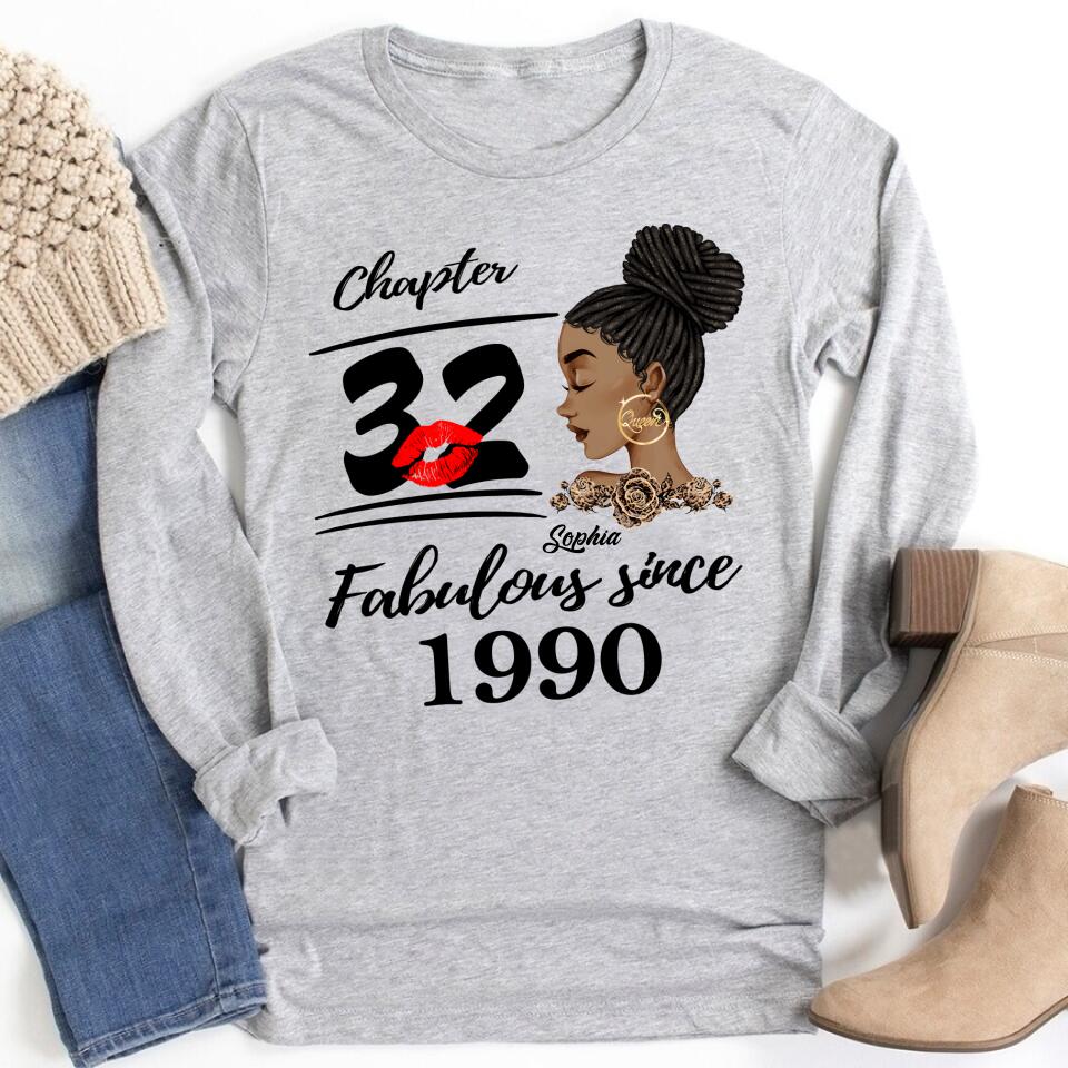 32nd Birthday Shirts, Custom Birthday Shirts, Turning 32 Shirt, Gifts For Women Turning 32, 32 And Fabulous Shirt, 1990 Shirt, 32nd Birthday Shirts For Her