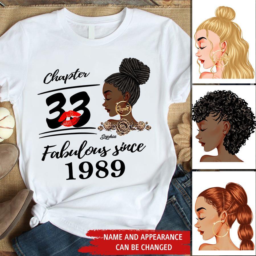 33rd Birthday Shirts, Custom Birthday Shirts, Turning 33 Shirt, Gifts For Women Turning 33, 33 And Fabulous Shirt, 1989 Shirt, 33rd Birthday Shirts For Her