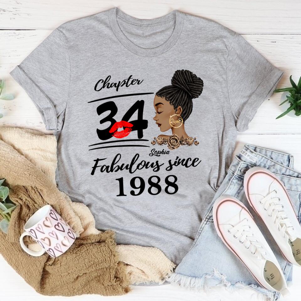 34th Birthday Shirts, Custom Birthday Shirts, Turning 34 Shirt, Gifts For Women Turning 34, 34 And Fabulous Shirt, 1988 Shirt, 34th Birthday Shirts For Her
