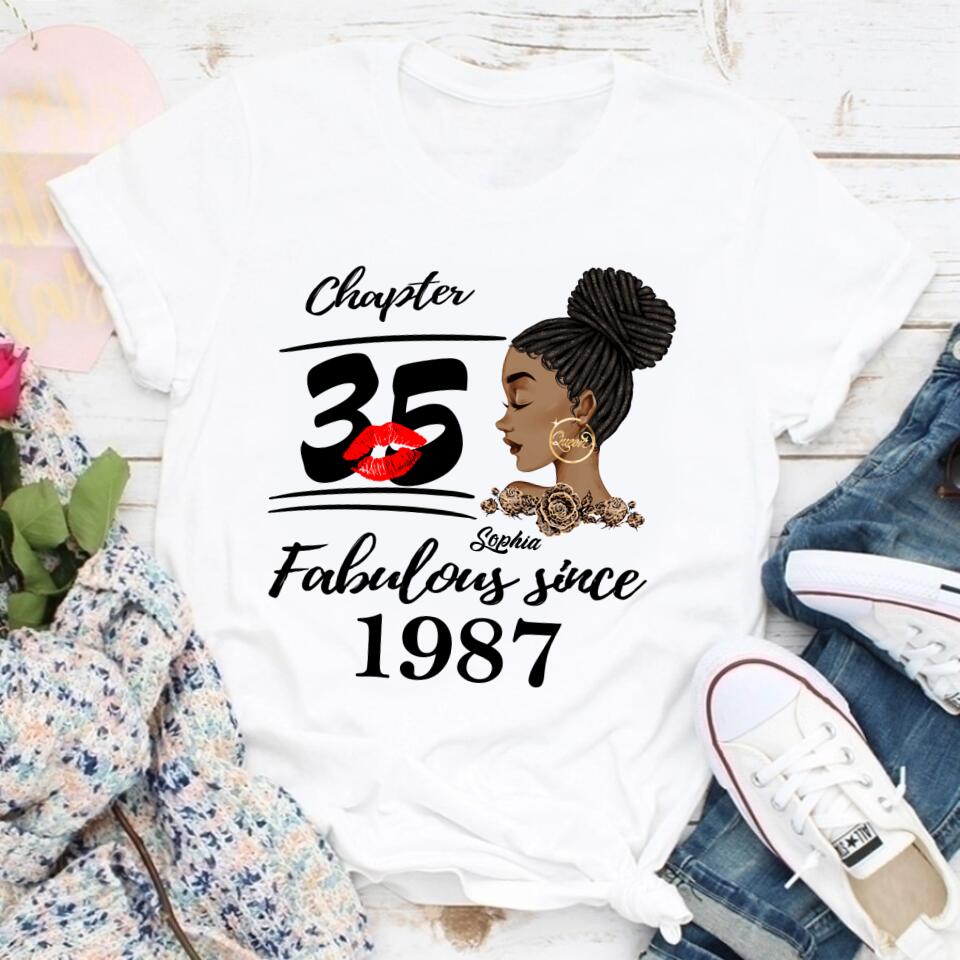 35th Birthday Shirts, Custom Birthday Shirts, Turning 35 Shirt, Gifts For Women Turning 35, 35 And Fabulous Shirt, 1987 Shirt, 35th Birthday Shirts For Her