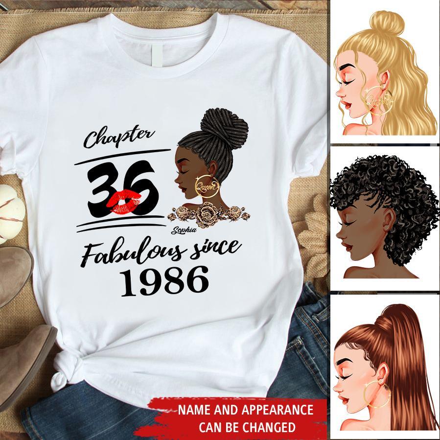 36th Birthday Shirts, Custom Birthday Shirts, Turning 36 Shirt, Gifts For Women Turning 36, 36 And Fabulous Shirt, 1986 Shirt, 36th Birthday Shirts For Her