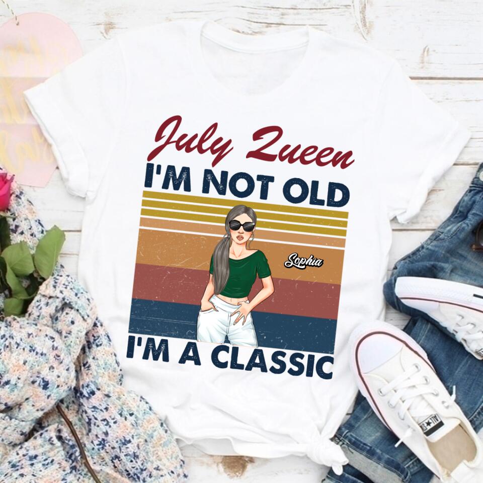 July Birthday Shirt, Vintage July Queen Custom Birthday Shirt, Queens Born In July, July Birthday Shirts For Woman, July Birthday Gifts