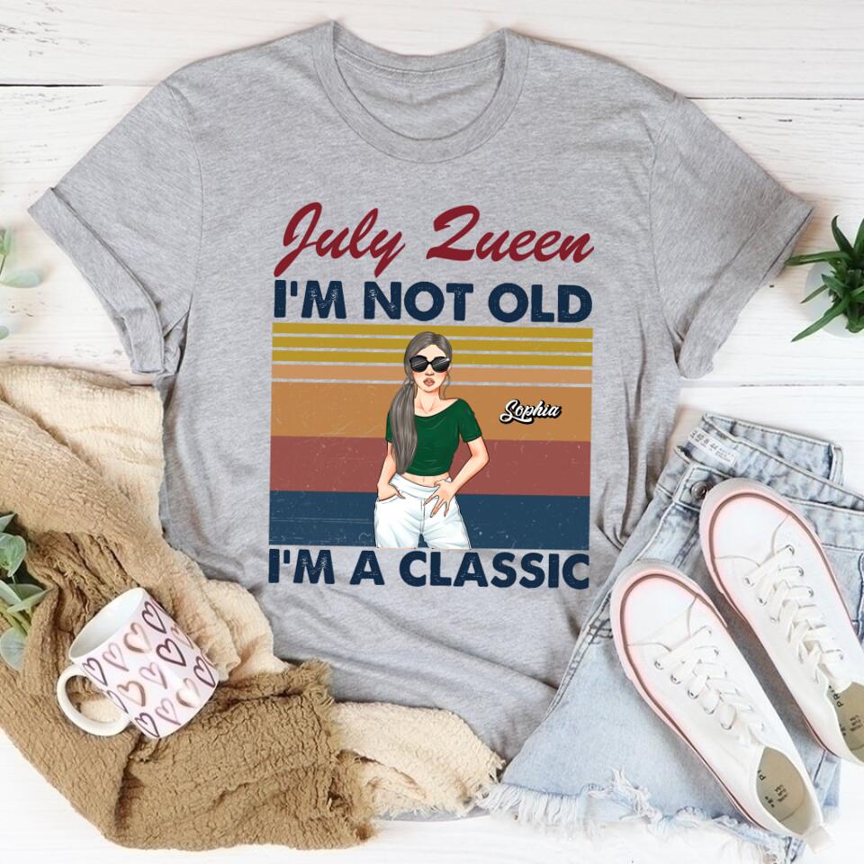 July Birthday Shirt, Vintage July Queen Custom Birthday Shirt, Queens Born In July, July Birthday Shirts For Woman, July Birthday Gifts