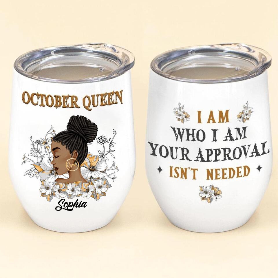 Personalized Wine Tumbler - Birthday Gift For October Queen, October birthday gifts, October birthday gift idea for her