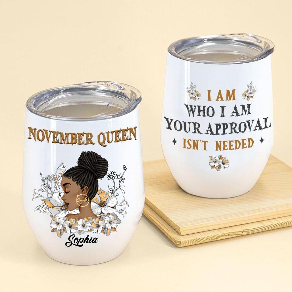 Personalized Wine Tumbler - Birthday Gift For November Queen, November birthday gifts, November birthday gift idea for her