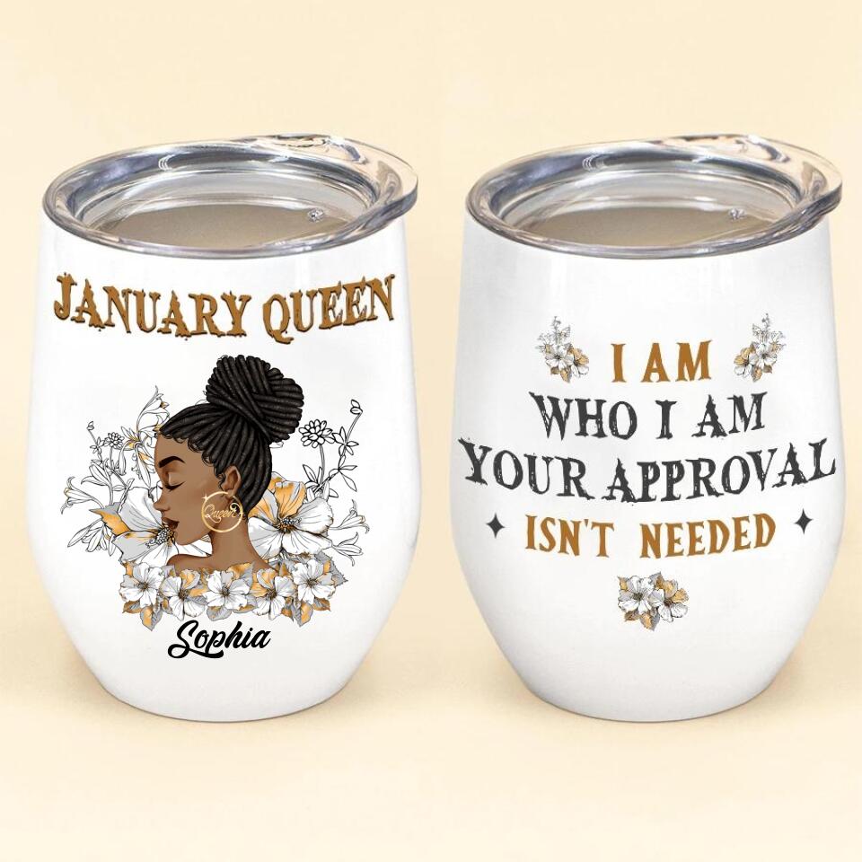 Personalized Wine Tumbler - Birthday Gift For January Queen, January birthday gifts, January birthday gift idea for her