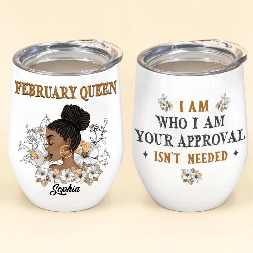 Personalized Wine Tumbler - Birthday Gift For February Queen, February birthday gifts, February birthday gift idea for her