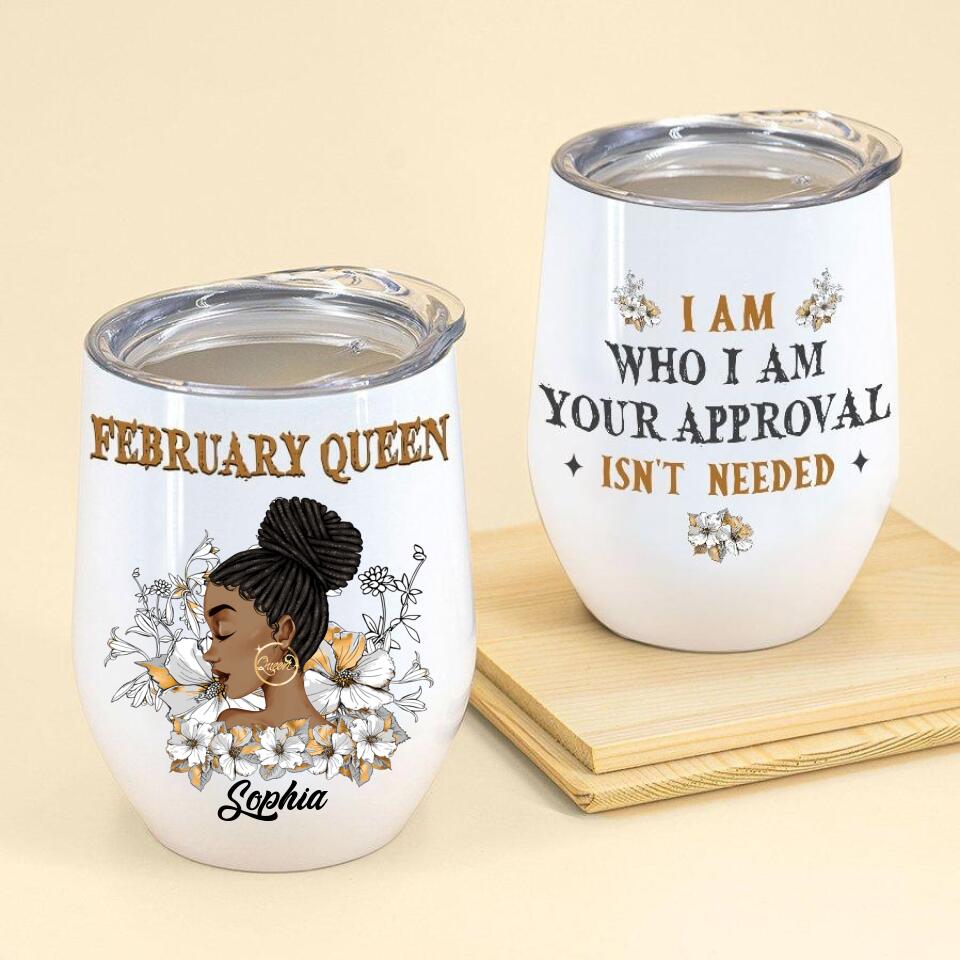 Personalized Wine Tumbler - Birthday Gift For February Queen, February birthday gifts, February birthday gift idea for her